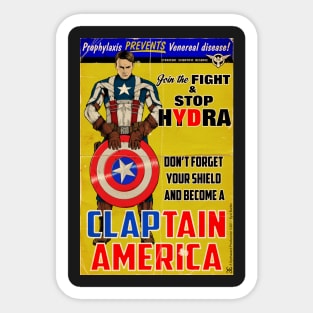 Claptain America Sticker
